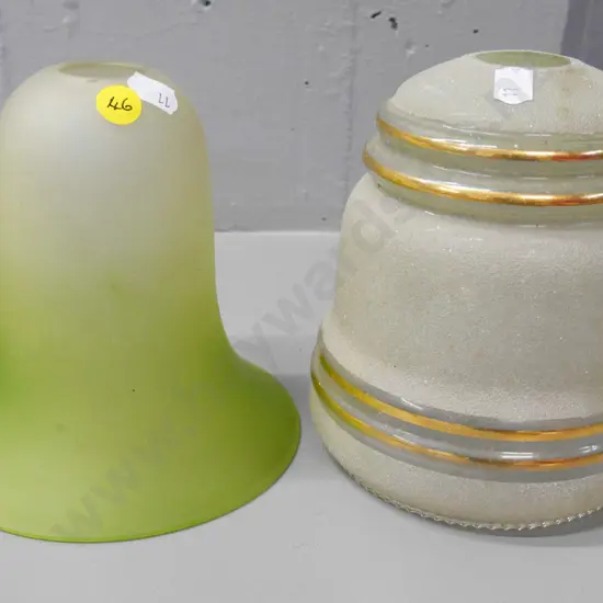 2 small glass light shades both H-160