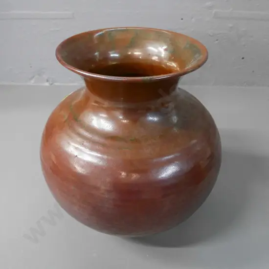 hand potted (unreadable signature) vase, H-220, W-230