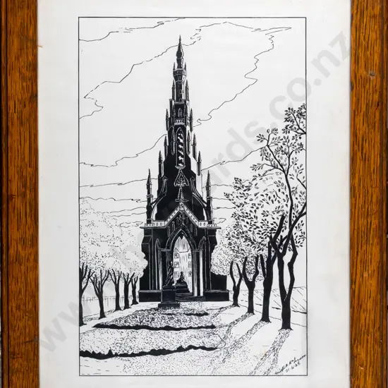 Kenneth M McLennon - framed print - church H-280 W-170