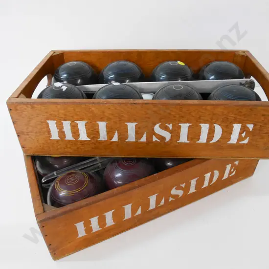 2 boxed Hillside workshop sets of indoor bowls with measurers