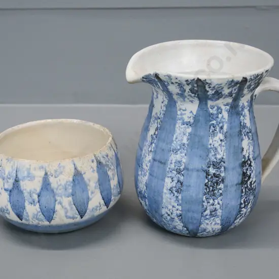 2 pieces Hanmer pottery - jug H-110 and small sugar bowl