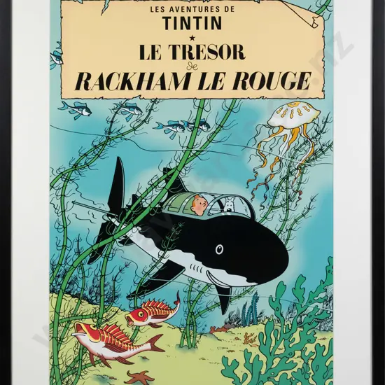 framed poster - Les Adventures de Tintin - Le Tresor & Rackham Le Rouge H-690 W-490