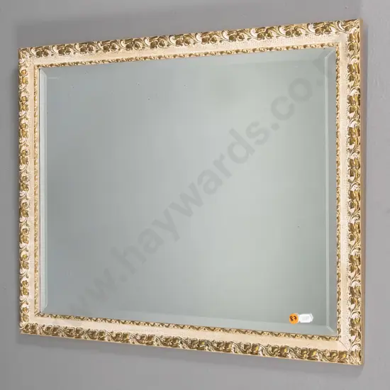 gilt framed bevelled edge wall mirror H-460 W-560