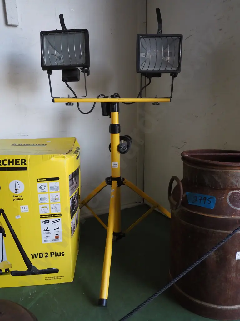 twin halogen lights on stand Image 1++