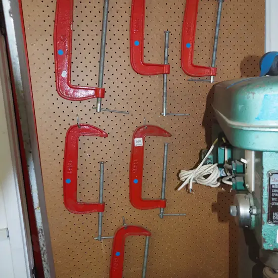 6x G clamps - blue dots