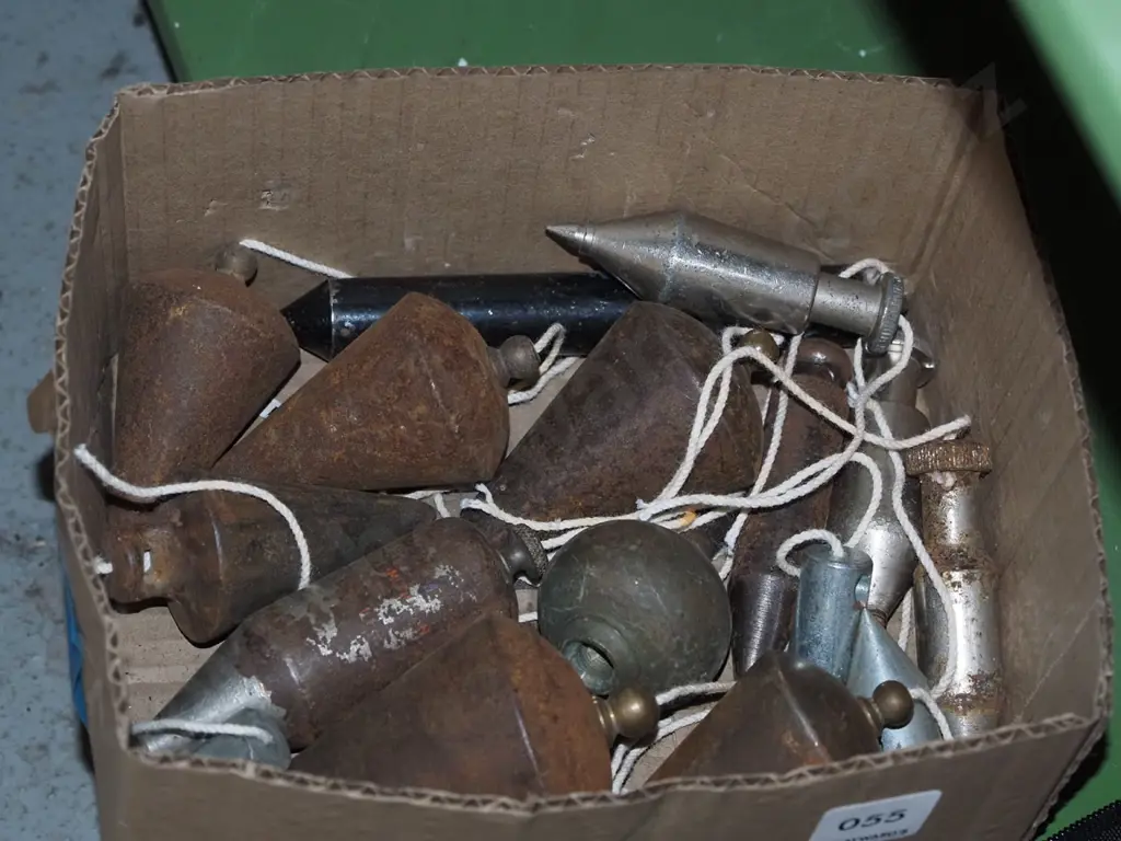 box of vintage plumb bobs Image 1++