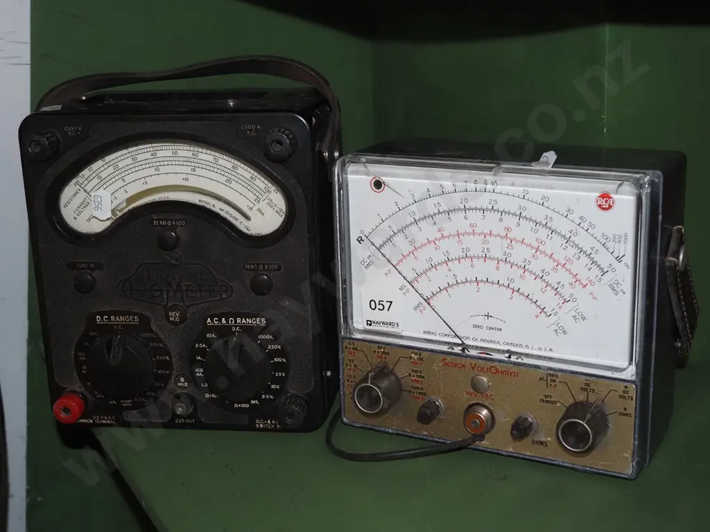 2x vintage volt meters Image 1++