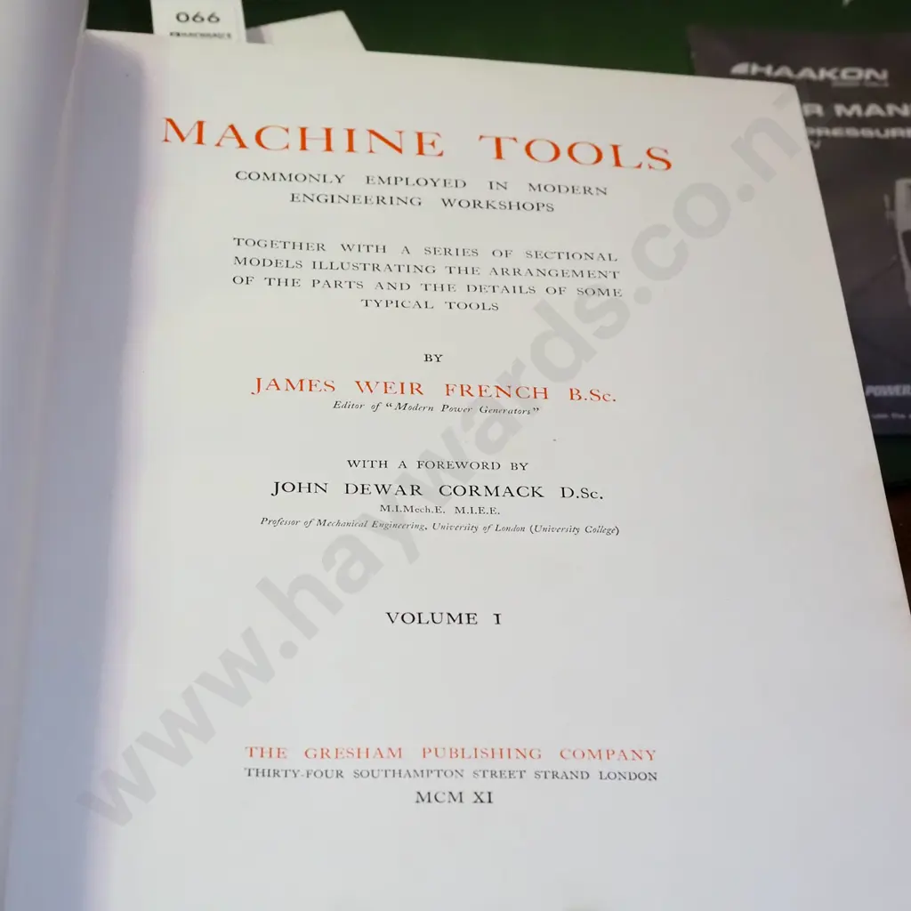 Volume I and II Vintage Machine Tools manuals Image 1++