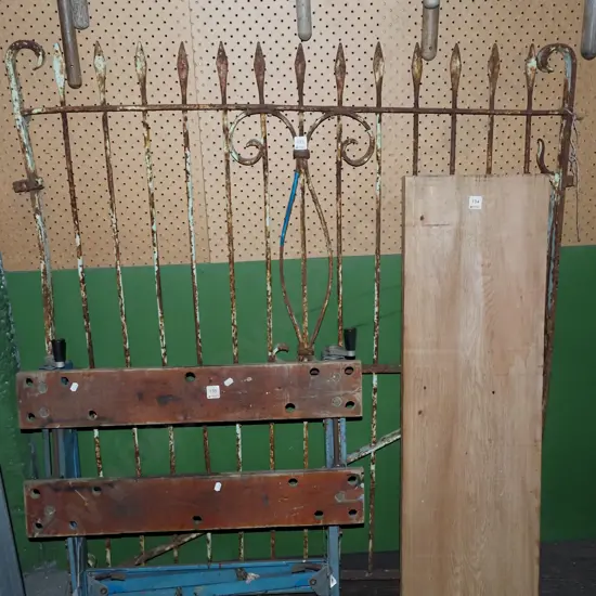 rusty wrought iron garden gate H1260 W1110