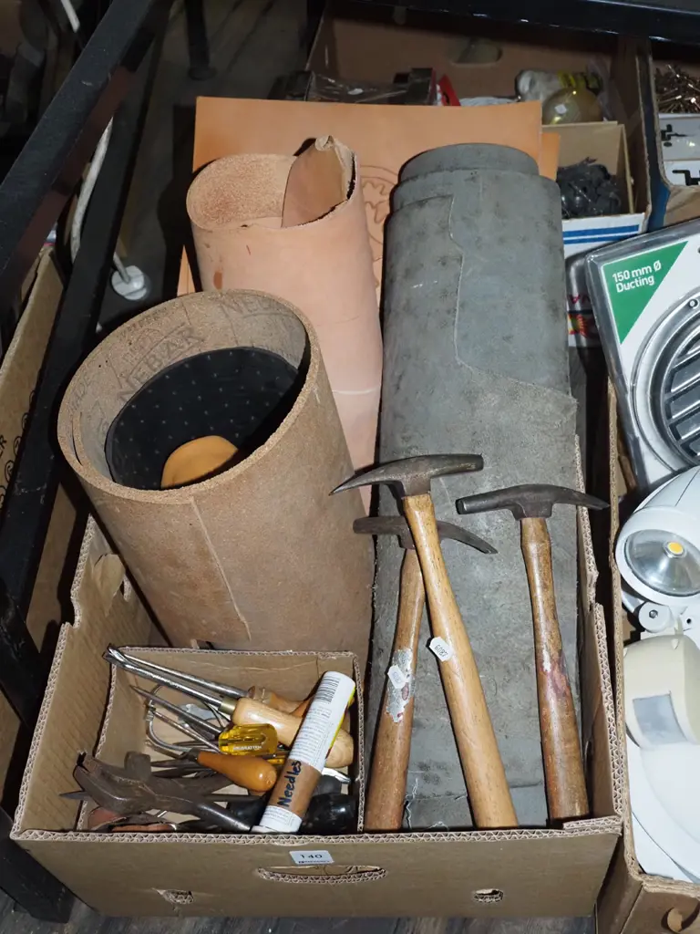 box; leather workers tools, leather Image 1++