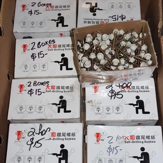 box; self drilling screws