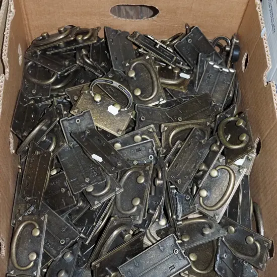 box; metal drawer handles