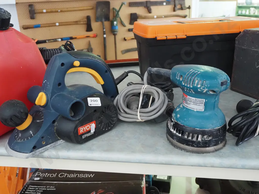 small Ryobi electric planer, Makita orbital sander Image 1++