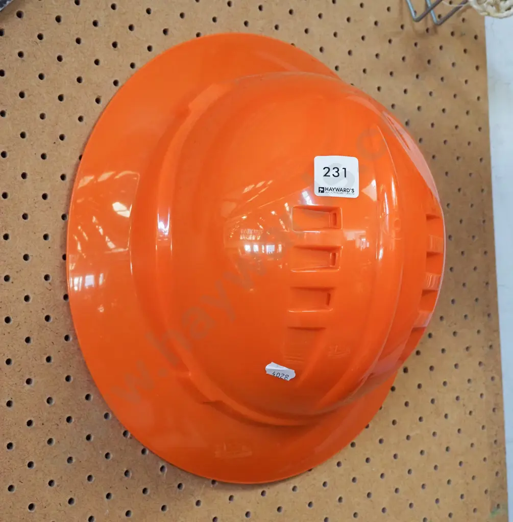 orange plastic hard hat Image 1++