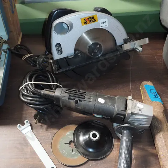 skilsaw, angle grinder