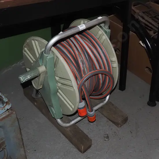garden hose reel and hose