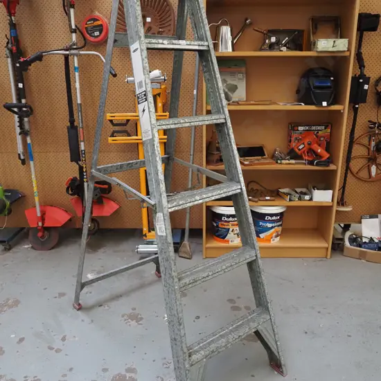 galvanised metal 5 step ladder