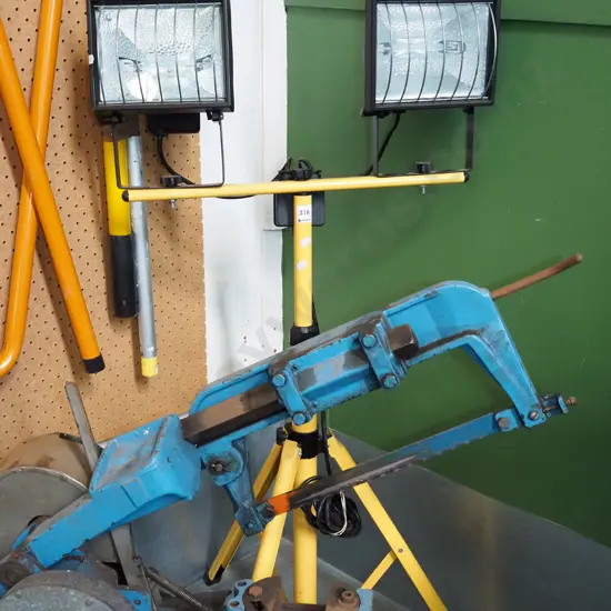 twin halogen lights on stand