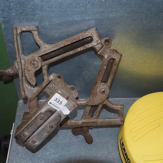 vintage cast metal mitre saw plank