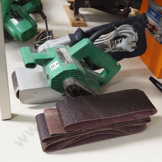 Hitachi belt sander and sanding belts