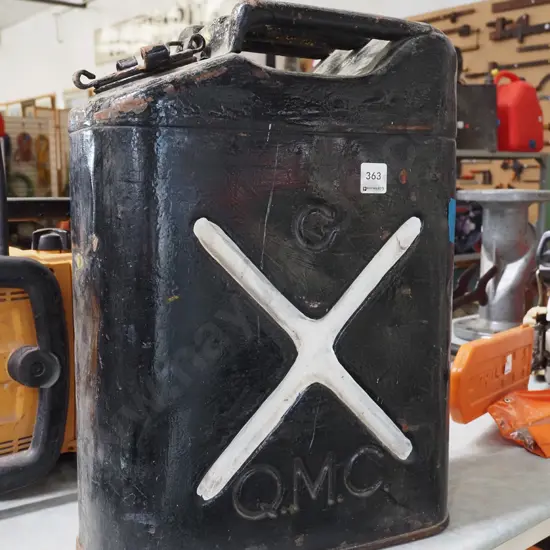 black painted jerry can