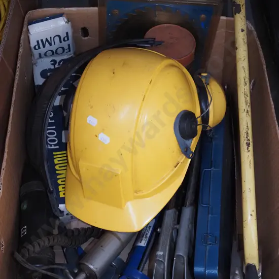 box; hack saws, socket set, grease guns etc