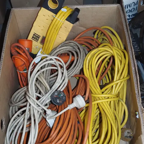 box; extension cords, multi box