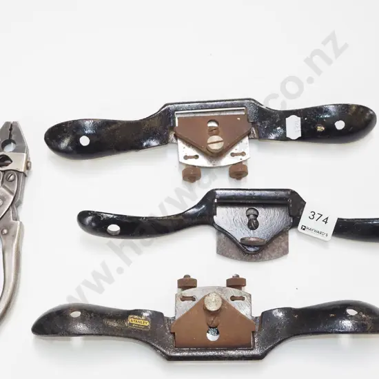 3x spoke shaves, vintage pliers