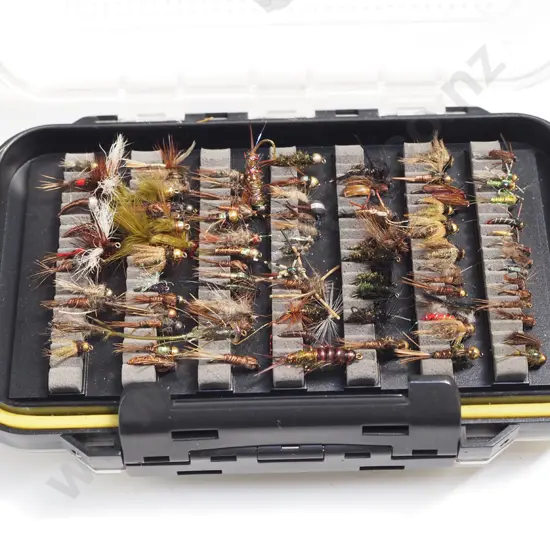 cased fly fishing lures