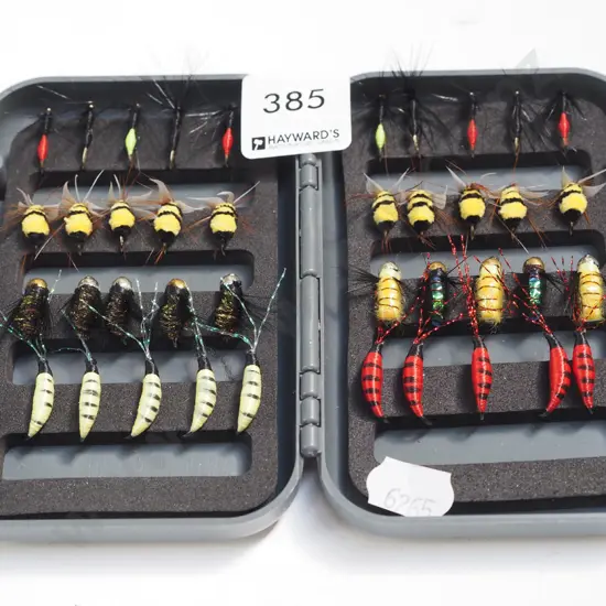 cased fly fishing lures