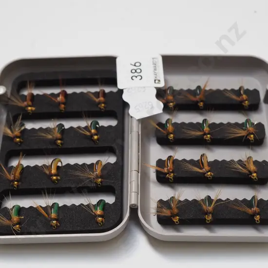 cased fly fishing lures