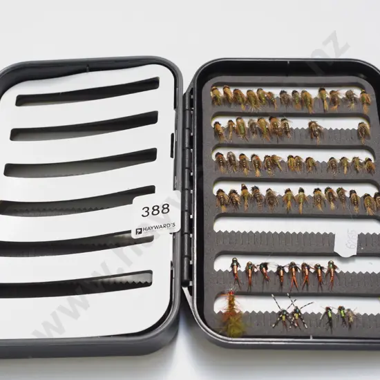 cased fly fishing lures