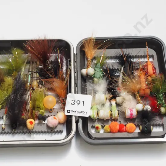 cased fly fishing lures