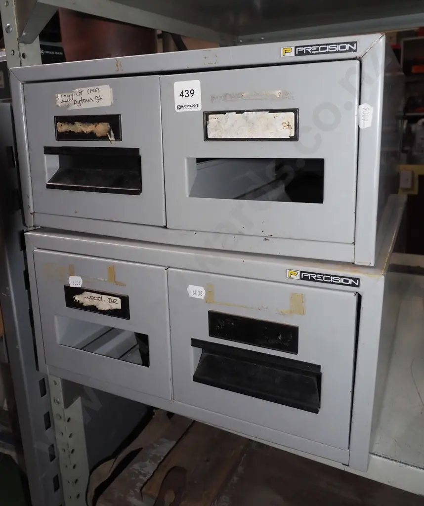 pair of Precision 2 drawer index card filing cabinets Image 1++