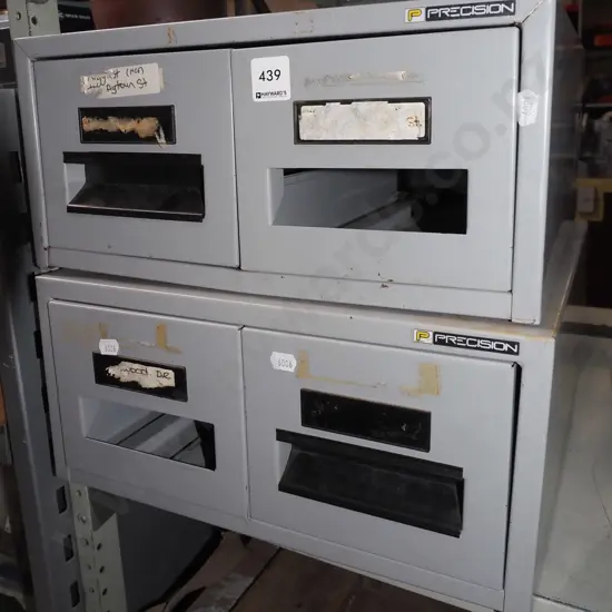 pair of Precision 2 drawer index card filing cabinets
