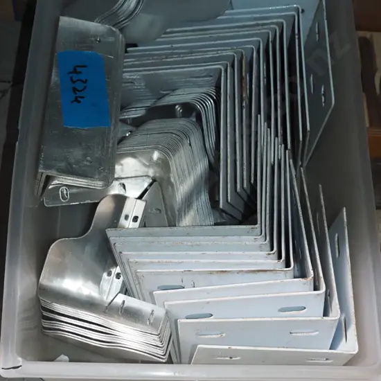 box; alloy and metal right angle brackets