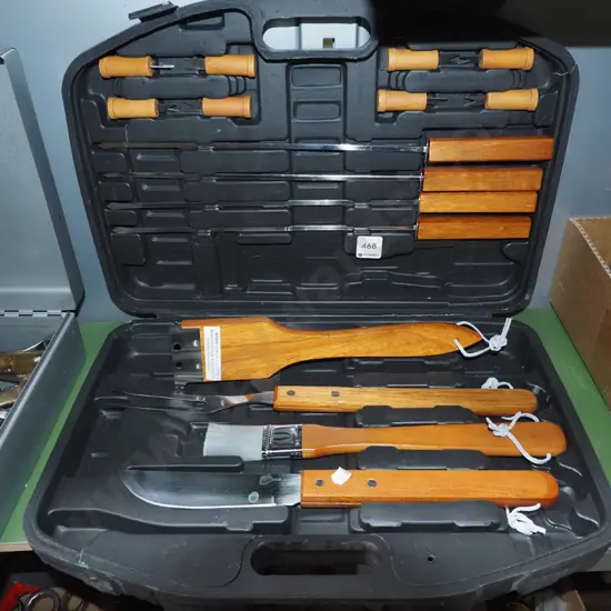 cased bbq tool set