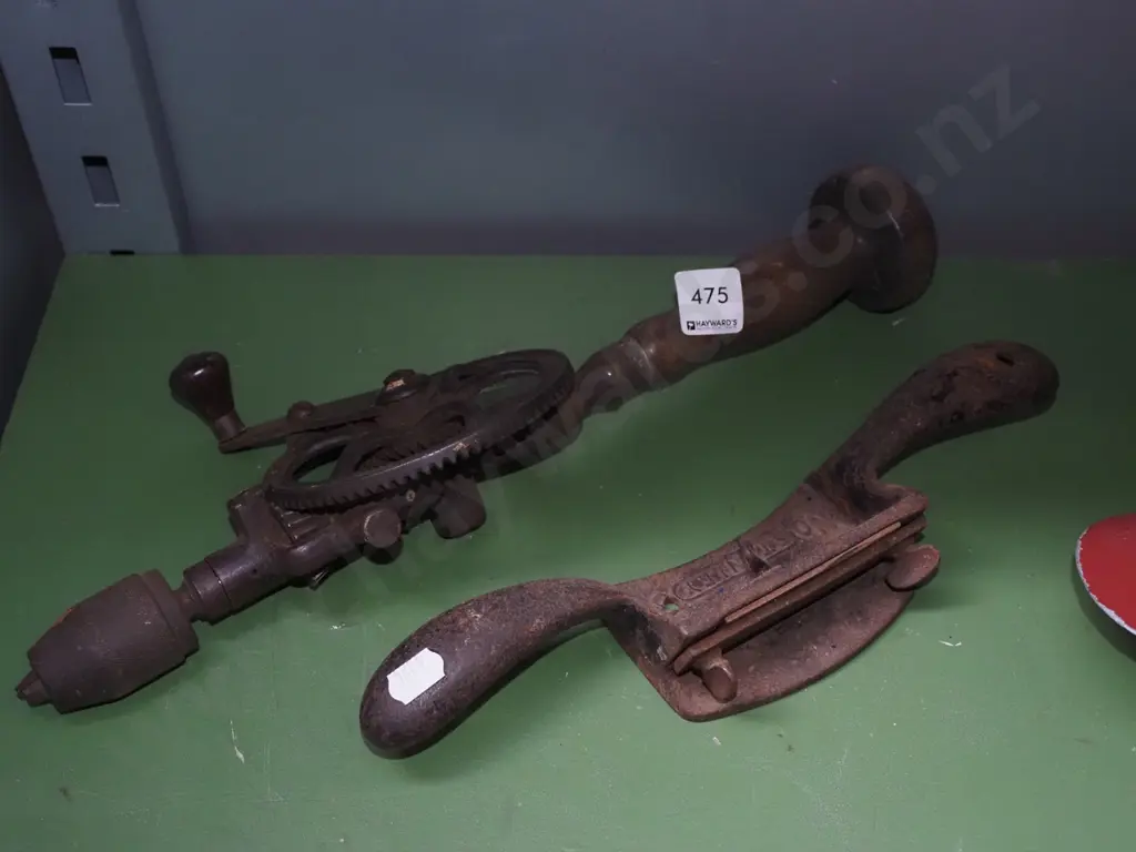 vintage egg beater drill, spoke shave Image 1++