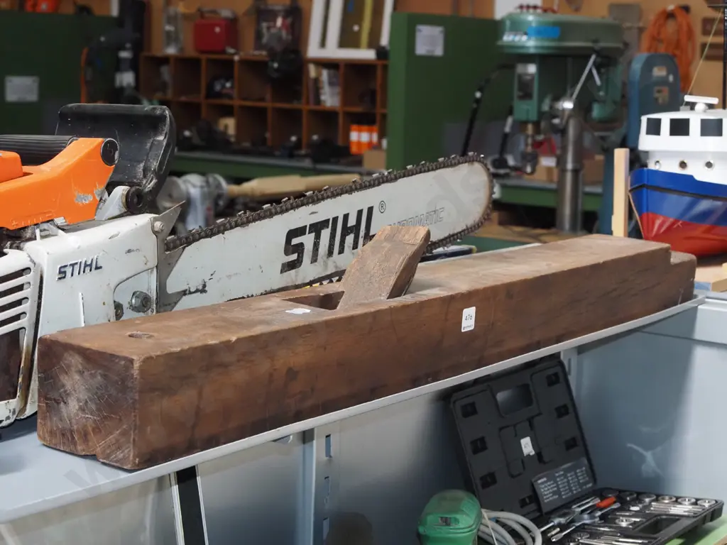 very long vintage wooden pane L1120 Image 1++