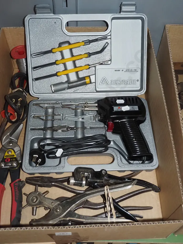 box; soldering irons, pliers etc Image 1++