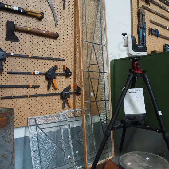 3x leadlight glass panels Larger H1540 W320 H460 W310