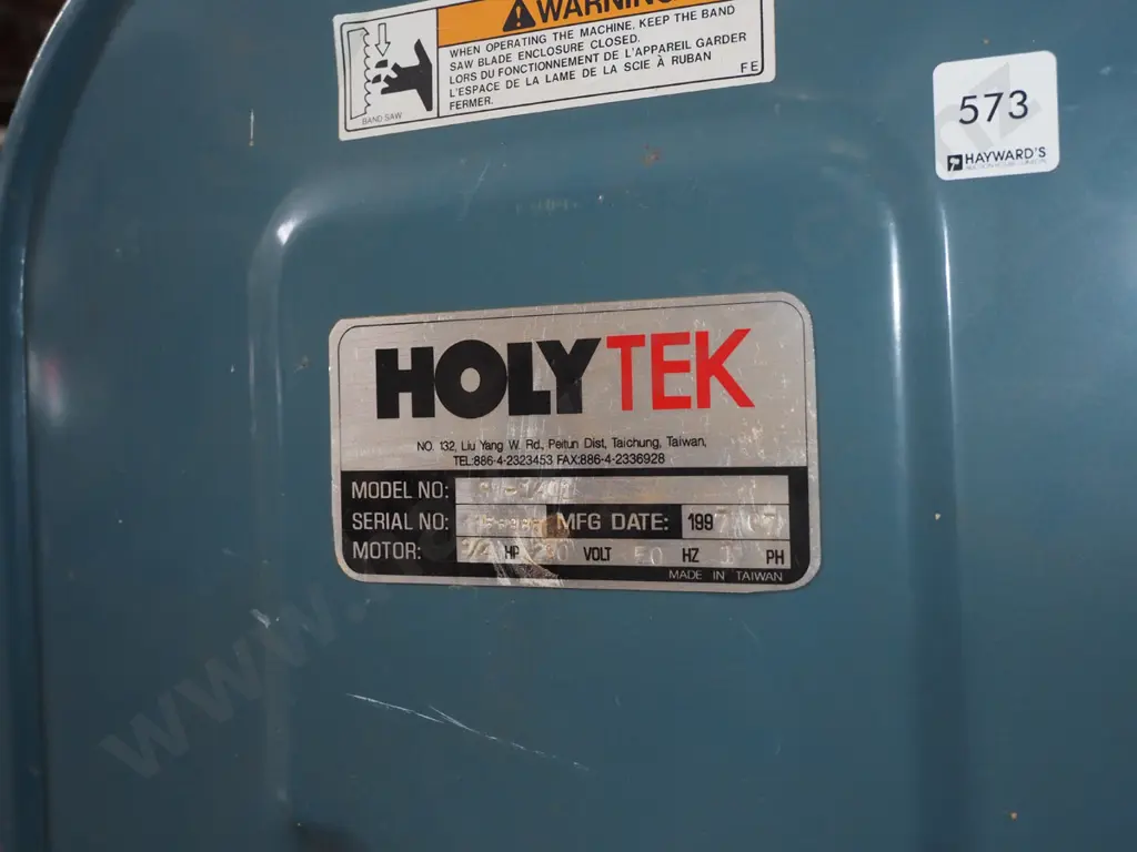 Holy Tek band saw - some rust to tray, missing some pieces Image 1++