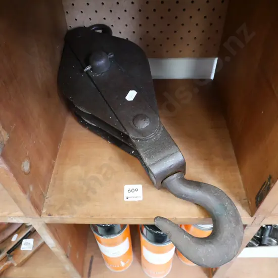 large vintage dual pulley