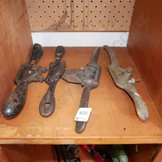 4x vintage spoke shaves