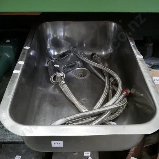 stainless sink and tap