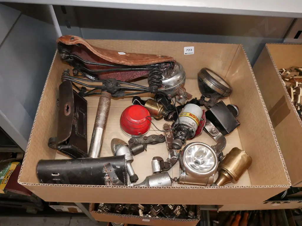 box of vintage bike parts Image 1++