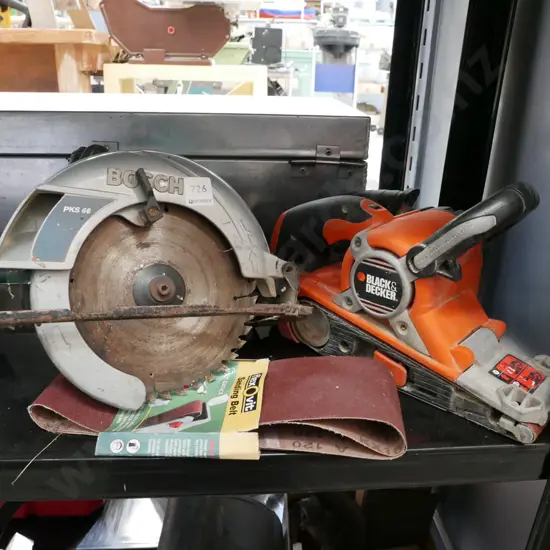 Bosch skilsaw, Black & Decker belt sander