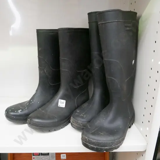 pair of size 7 and size 8 gumboots