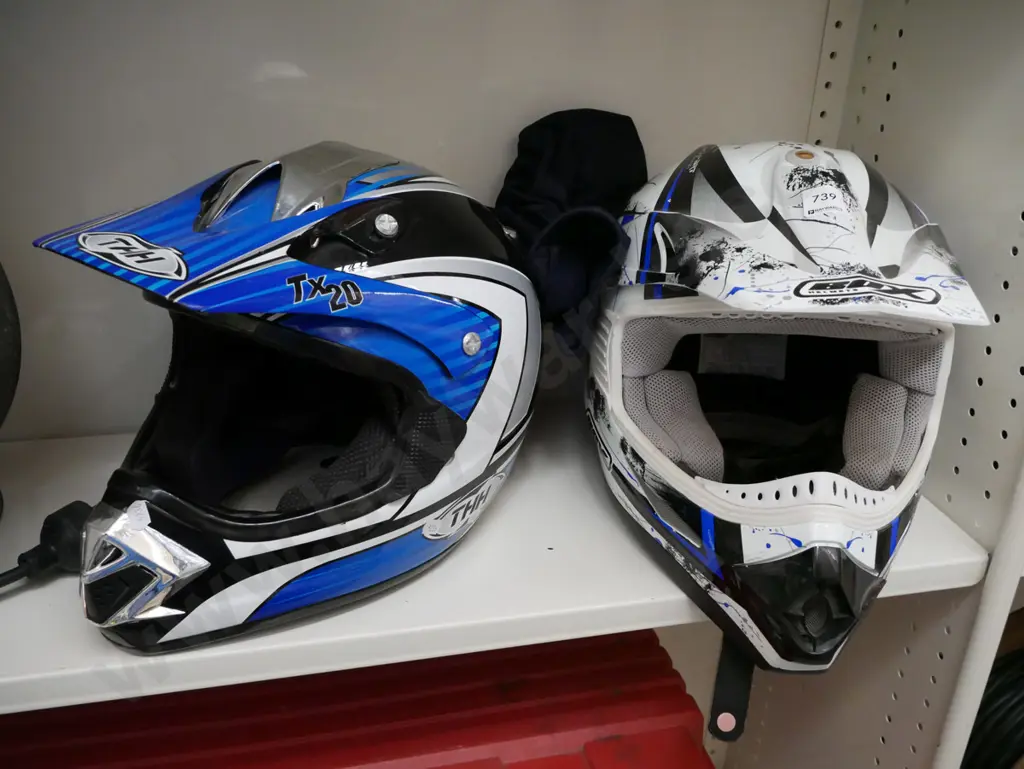2x motorcycle helmets Image 1++