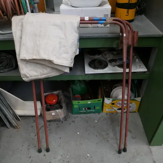 metal garden waste wool sack stand with wool sack